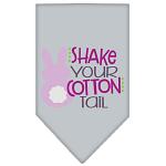 Shake Your Cotton Tail Screen Print Pet Bandana Grey Large