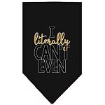 Literally Can't Even Screen Print Pet Bandana Black Large