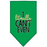 Literally Can't Even Screen Print Pet Bandana Emerald Green Large