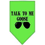 Talk to me Goose Screen Print Pet Bandana Lime Green Large