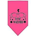 Little Wizard Screen Print Bandana Bright Pink Large