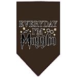 Everyday I'm Mugglin Screen Print Bandana Cocoa Large
