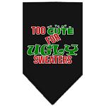 Too Cute for Ugly Sweaters Screen Print Bandana Black Large