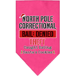 North Pole Correctional Screen Print Bandana Bright Pink Size Small