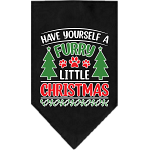 Furry Little Christmas Screen Print Bandana Black Size Small