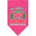 Furry Little Christmas Screen Print Bandana Bright Pink Size Small