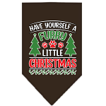 Furry Little Christmas Screen Print Bandana Cocoa Size Small