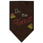 I'm the Treat Rhinestone Bandana Brown Large