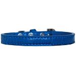 Wichita Plain Croc Dog Collar Blue Size 10