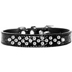 Sprinkles Clear Jewel Croc Dog Collar Black Size 12