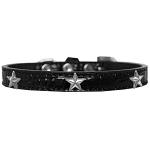 Silver Star Widget Croc Dog Collar Black Size 10