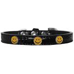 Happy Face Widget Croc Dog Collar Black Size 10