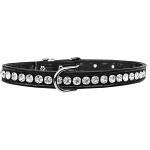 Beverly Style Rhinestone Designer Croc Dog Collar Black Size 10