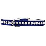 Beverly Style Rhinestone Designer Croc Dog Collar Blue Size 10