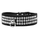 Style #73 Rhinestone Designer Croc Dog Collar Black Size 12