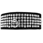 Mirage 5 Row Rhinestone Designer Croc Dog Collar Black Size 12