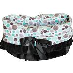 Aqua Party Dots Reversible Snuggle Bugs Pet Bed, Bag, and Car Seat All-in-One