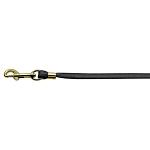 Flat Plain Leashes Black Gold Hardware