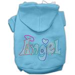 Technicolor Angel Rhinestone Pet Hoodie Baby Blue Lg