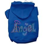 Technicolor Angel Rhinestone Pet Hoodie Blue Lg