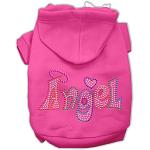 Technicolor Angel Rhinestone Pet Hoodie Bright Pink Lg