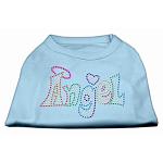 Technicolor Angel Rhinestone Pet Shirt Baby Blue Lg