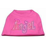 Technicolor Angel Rhinestone Pet Shirt Bright Pink Lg