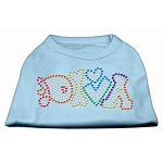 Technicolor Diva Rhinestone Pet Shirt Baby Blue Lg