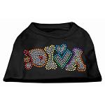 Technicolor Diva Rhinestone Pet Shirt Black Lg