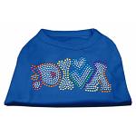 Technicolor Diva Rhinestone Pet Shirt Blue Lg