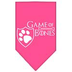 Game of Bones Screen Print Bandana Bright Pink Large