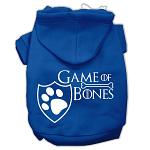 Game of Bones Screenprint Dog Hoodie Blue L