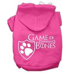 Game of Bones Screenprint Dog Hoodie Bright Pink L