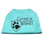 Game of Bones Screen Print Dog Shirt Aqua Lg