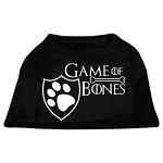 Game of Bones Screen Print Dog Shirt Black Lg