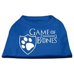 Game of Bones Screen Print Dog Shirt Blue Lg