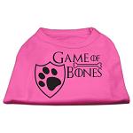 Game of Bones Screen Print Dog Shirt Bright Pink Lg