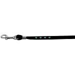 Black Velvet Leash Silver Hardware Aqua Stones