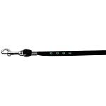 Black Velvet Leash Silver Hardware Emerald Stones