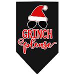 Grinch Please Screen Print Bandana Black Large