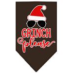 Grinch Please Screen Print Bandana Cocoa Large