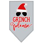 Grinch Please Screen Print Bandana Grey Large