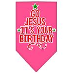 Go Jesus Screen Print Bandana Bright Pink Large