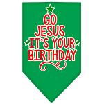 Go Jesus Screen Print Bandana Emerald Green Large