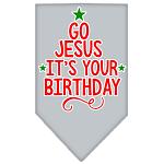 Go Jesus Screen Print Bandana Grey Large