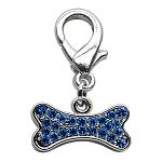 Lobster Claw Bone Charm Blue