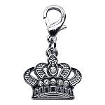 Lobster Claw Crown Charm Clear