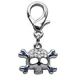 Lobster Claw Skull Charm Blue