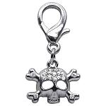 Lobster Claw Skull Charm Clear