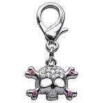 Lobster Claw Skull Charm Pink